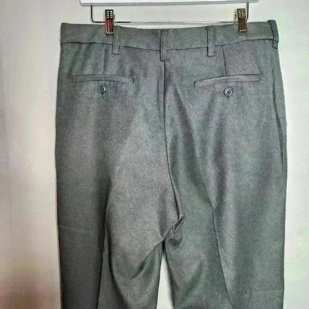Haggar Men's Slim-Straight Premium Dress Pants, Gray, Size 34X32 - Picture 4 of 7